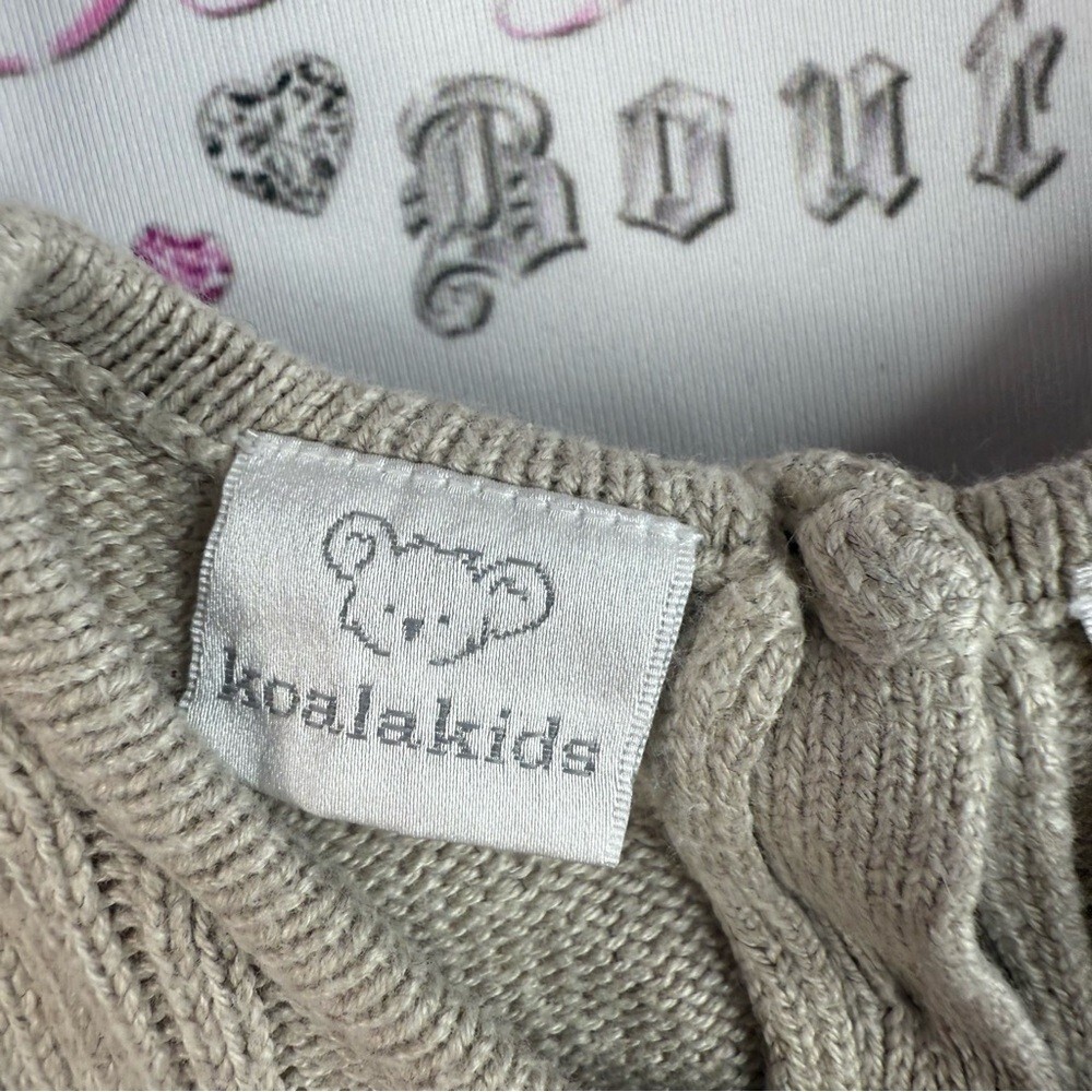 Koala Kids dress knitted warm cozy rose bud Cream Knit Dress with Bow Accent - Picture 11 of 14
